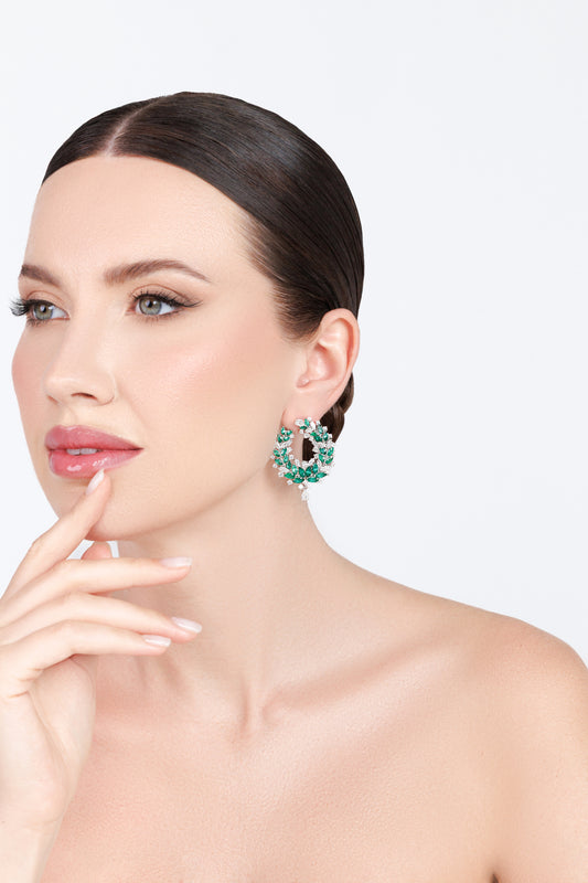 Emerald C-Shape Earrings
