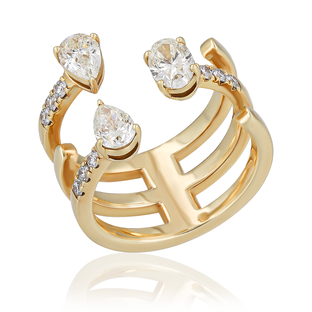 Three Prong Diamond Ring