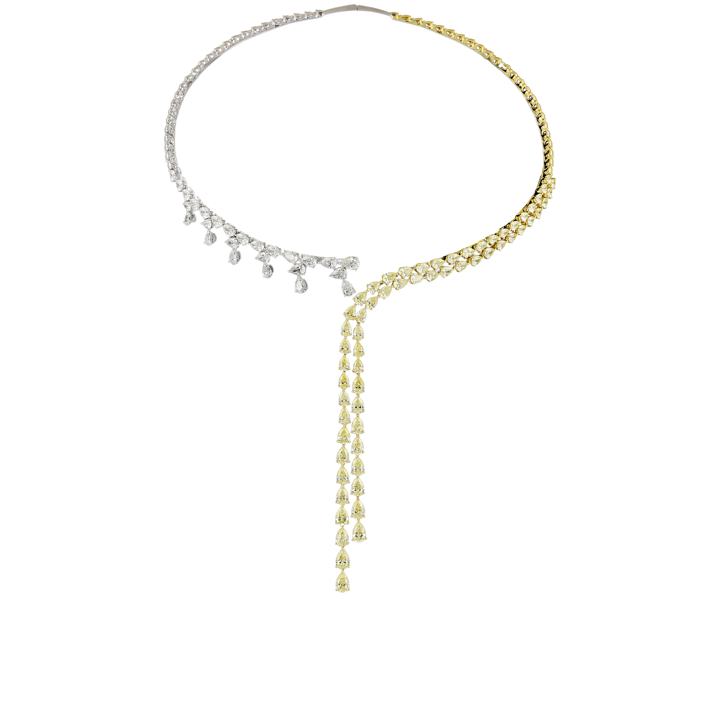 Yellow White Diamond Choker