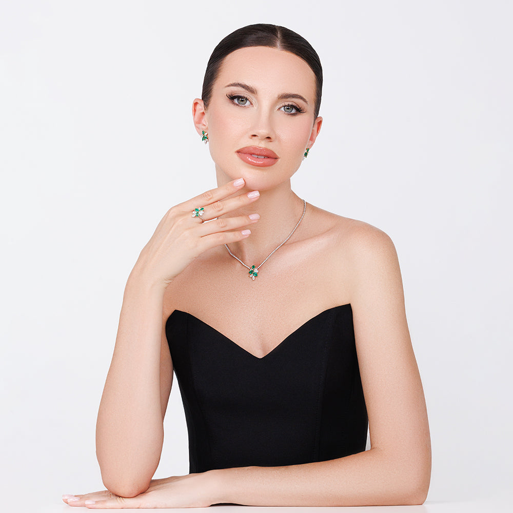 Diamond & Emerald Tennis Necklace