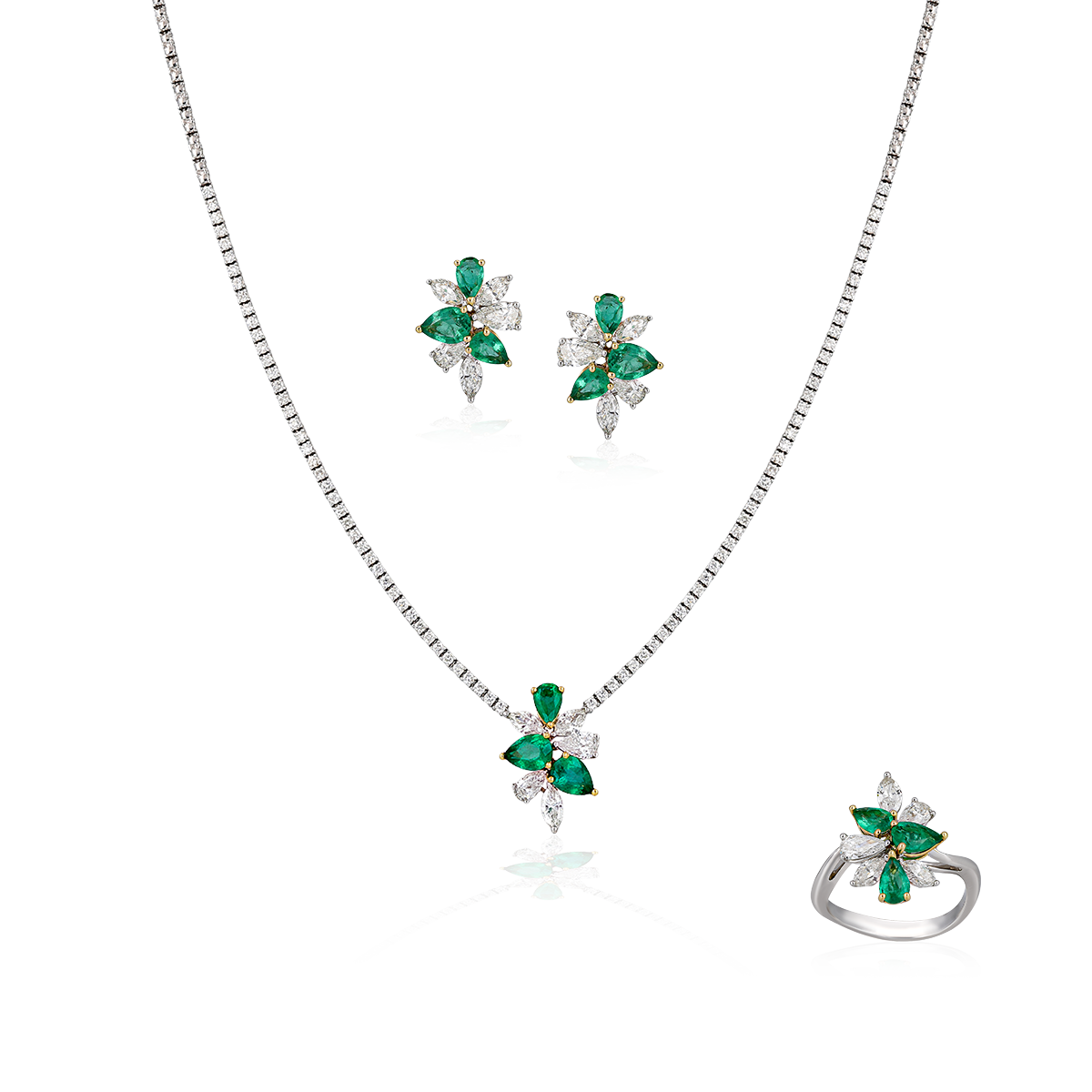 Diamond & Emerald Tennis Necklace