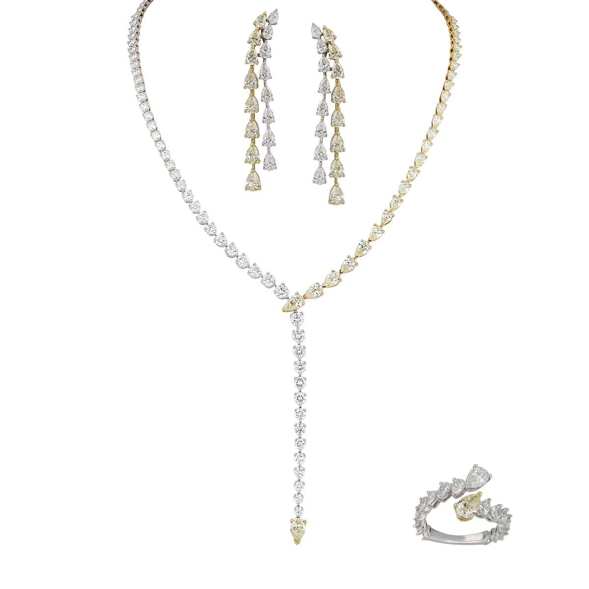 White & Yellow Diamond Set