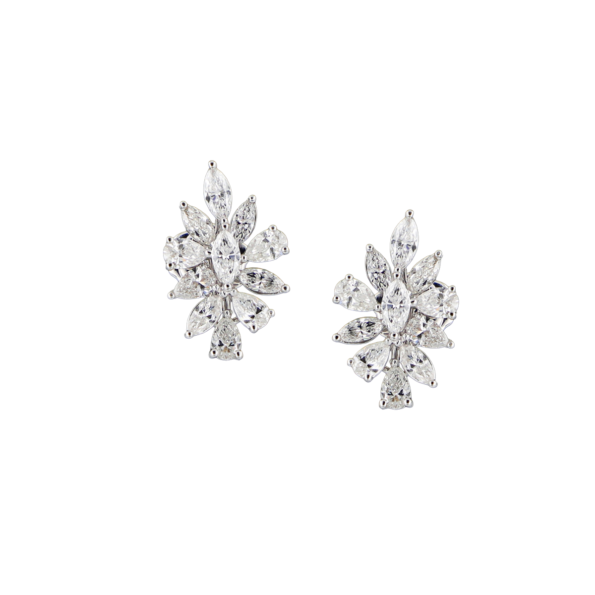 Marquise & Pear Diamond Drop Earrings