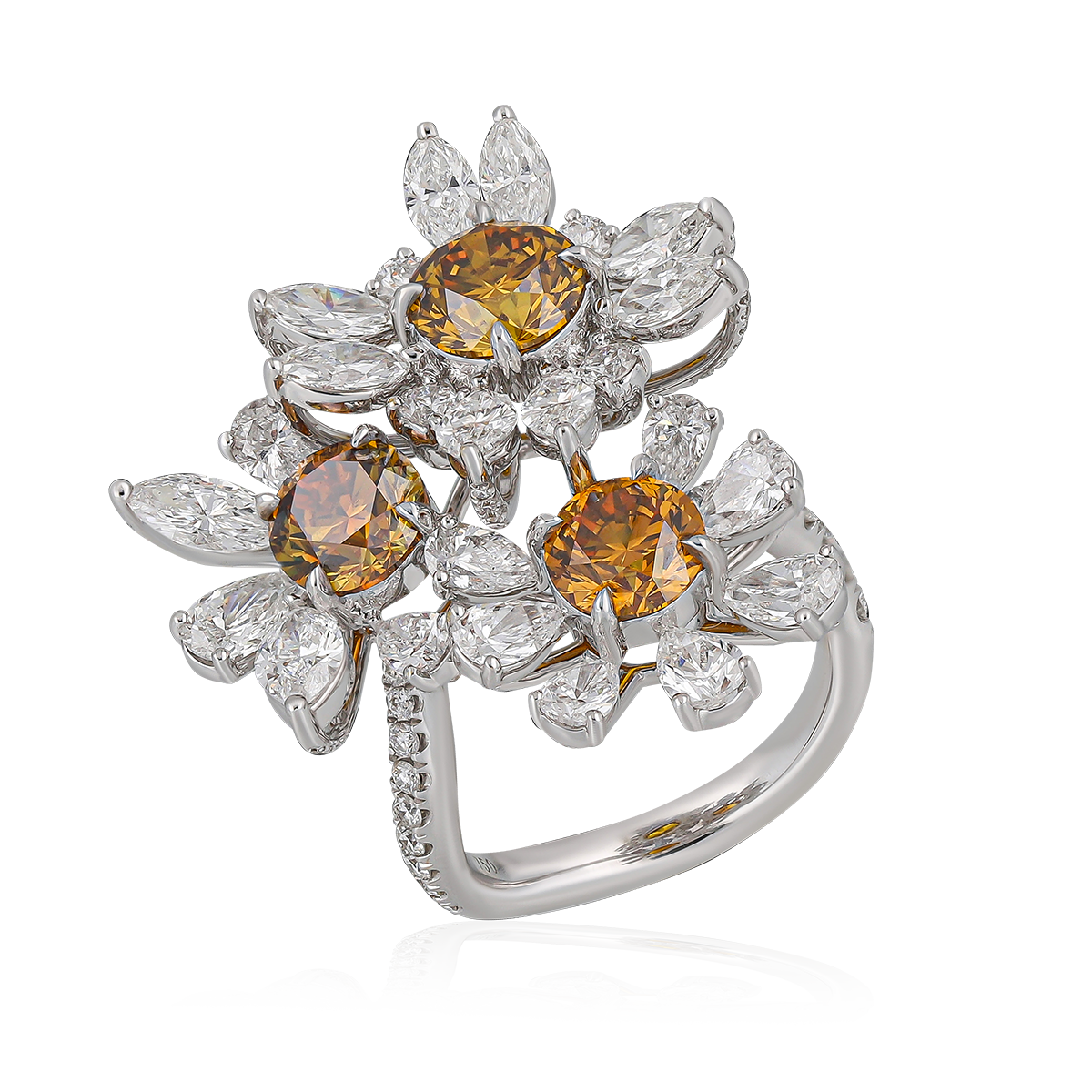 White & Yellow Diamond Ring