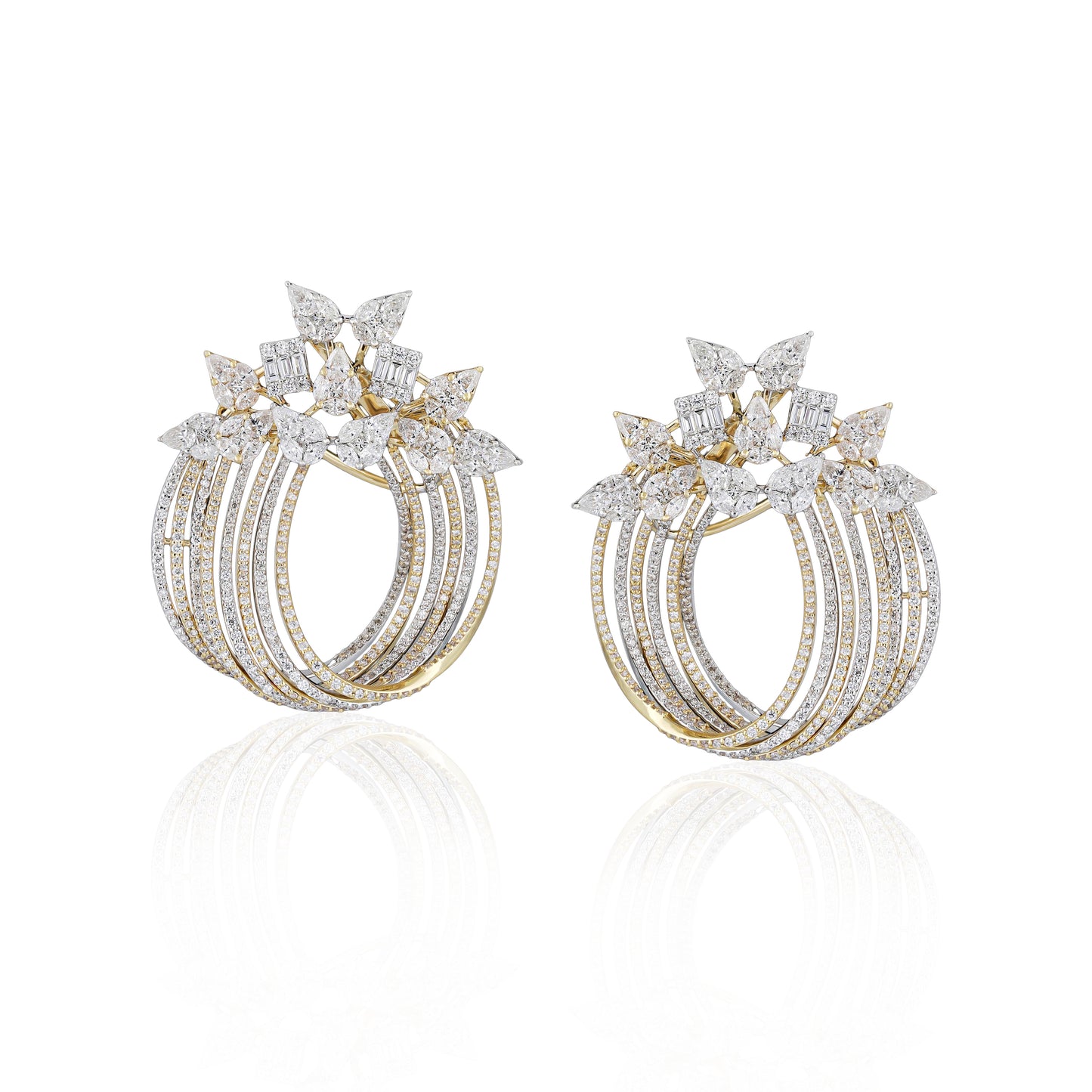 Multi-Cut Diamond Cluster Earrings
