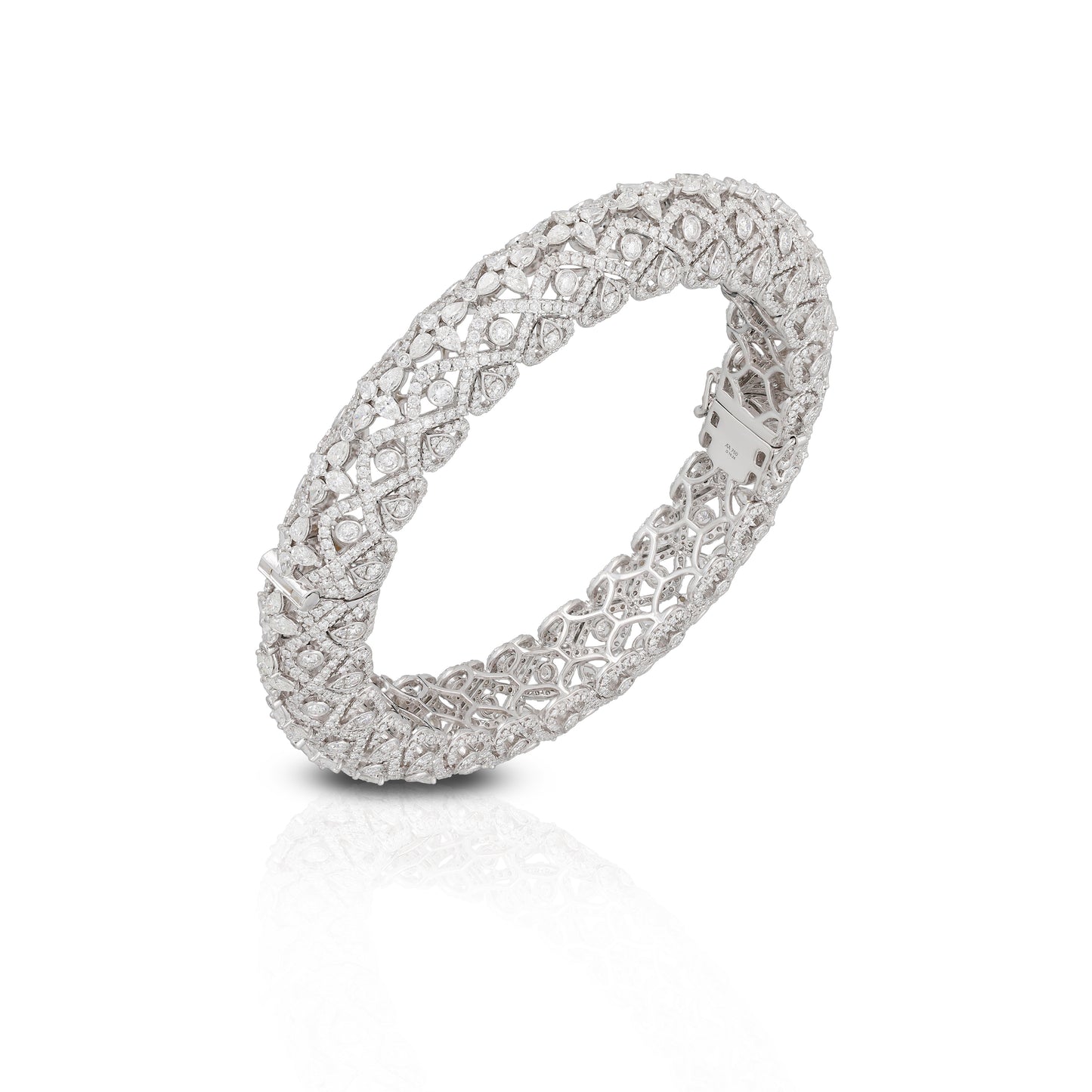Diamond Bangle in White Gold