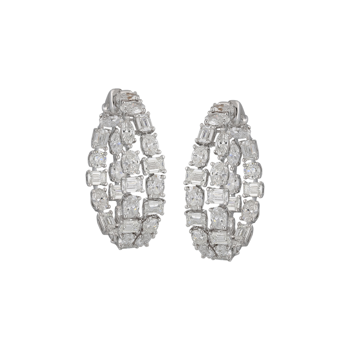 Broad Diamond Hoops