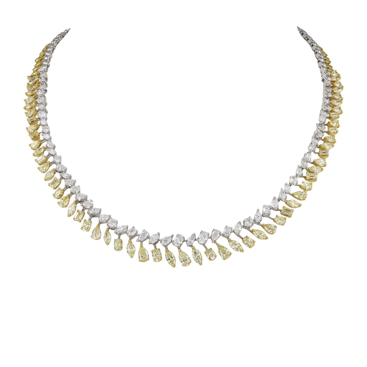 White & Yellow Diamond Statement Half Set