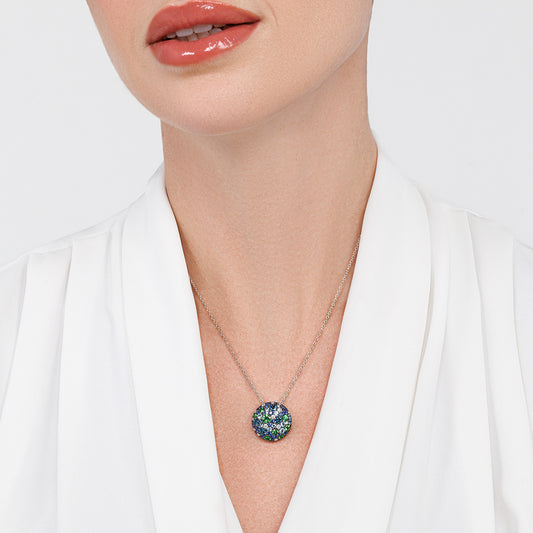 Blue Topaz & Tsavorite Pendant