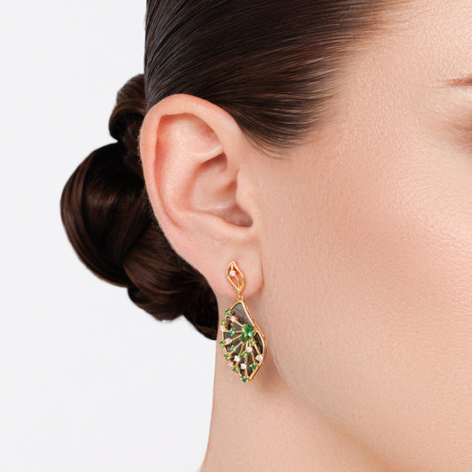 Diamond Leaf Earring