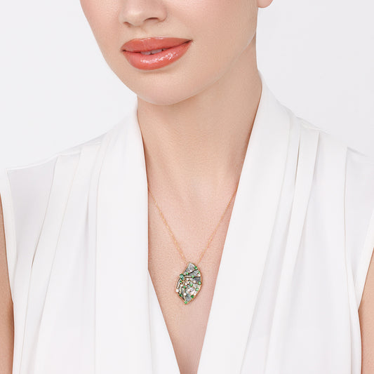 Diamond Leaf Pendant