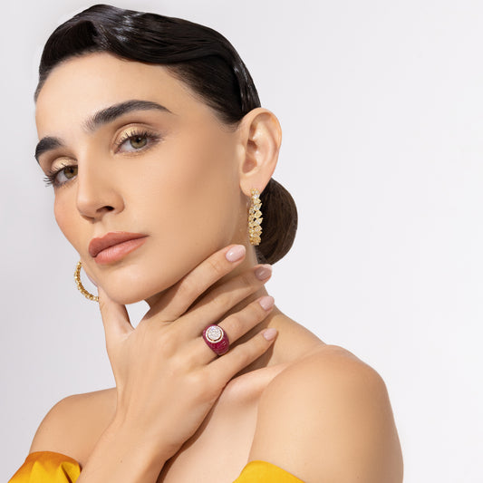 Yellow Diamond Hoop Earrings