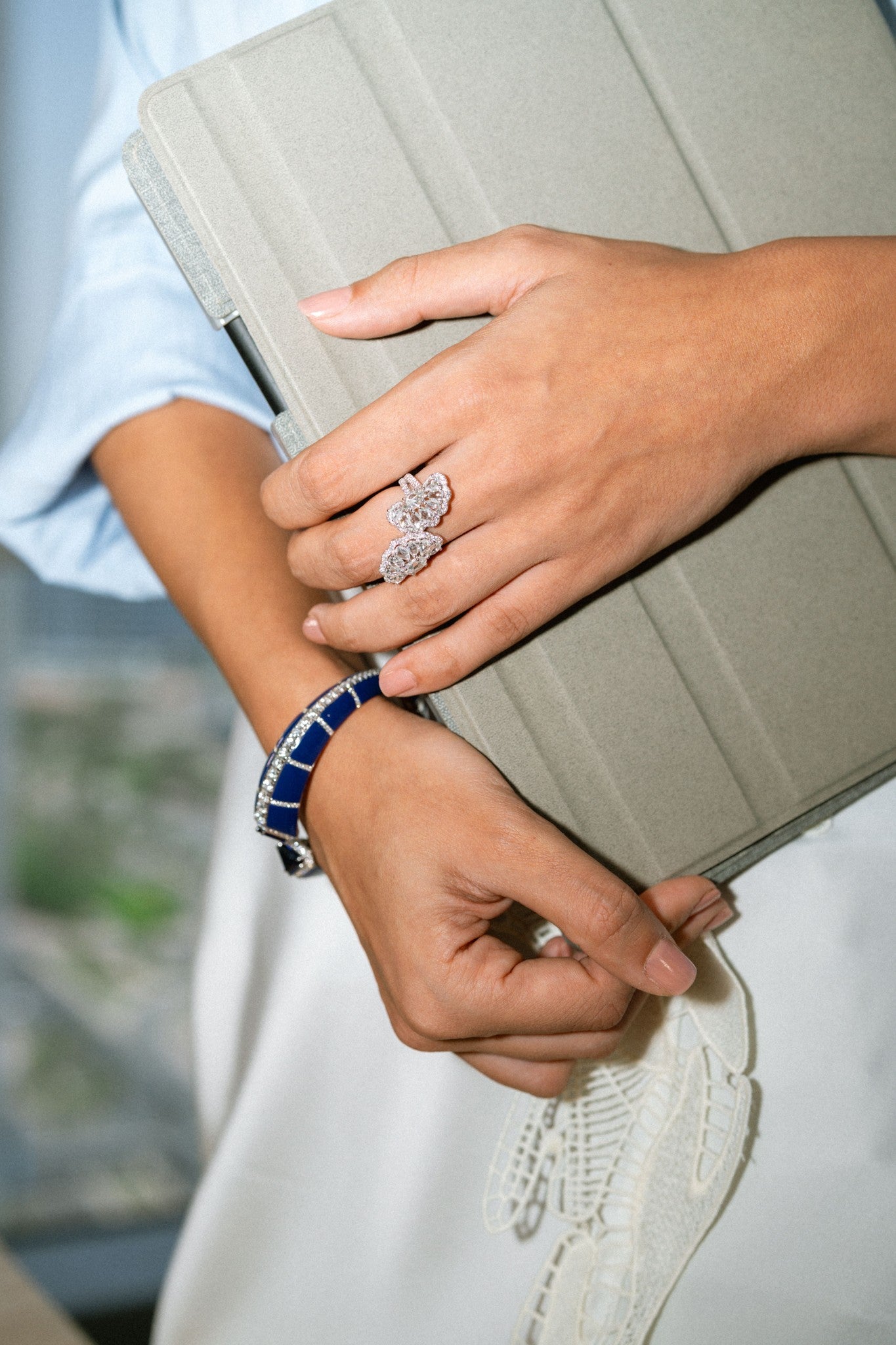 Diamond & Tanzanite Bangle