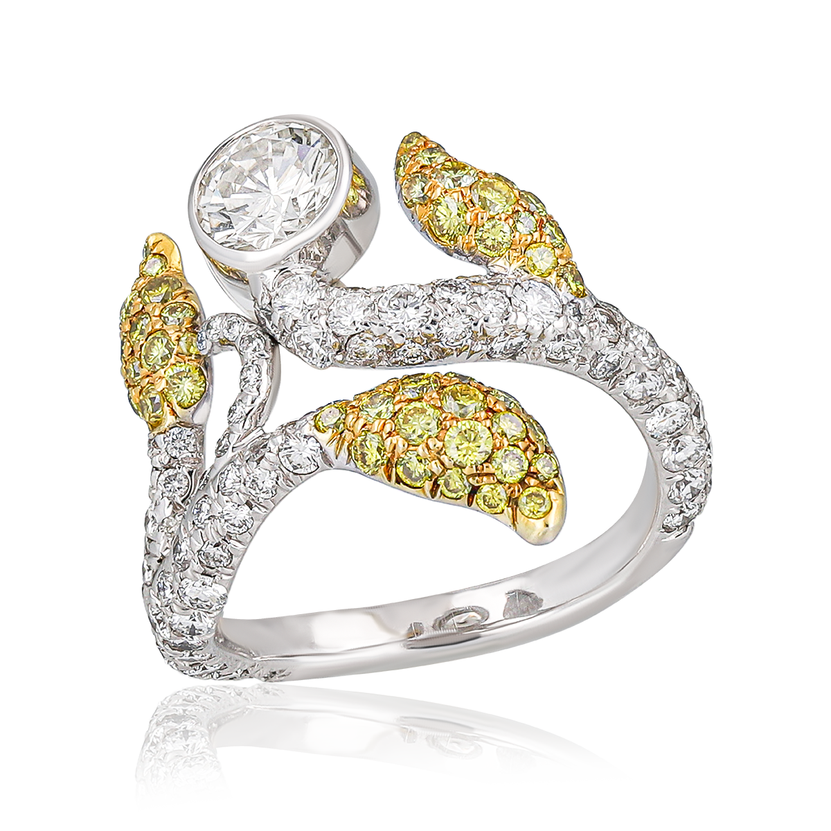 Yellow White Diamond Ring