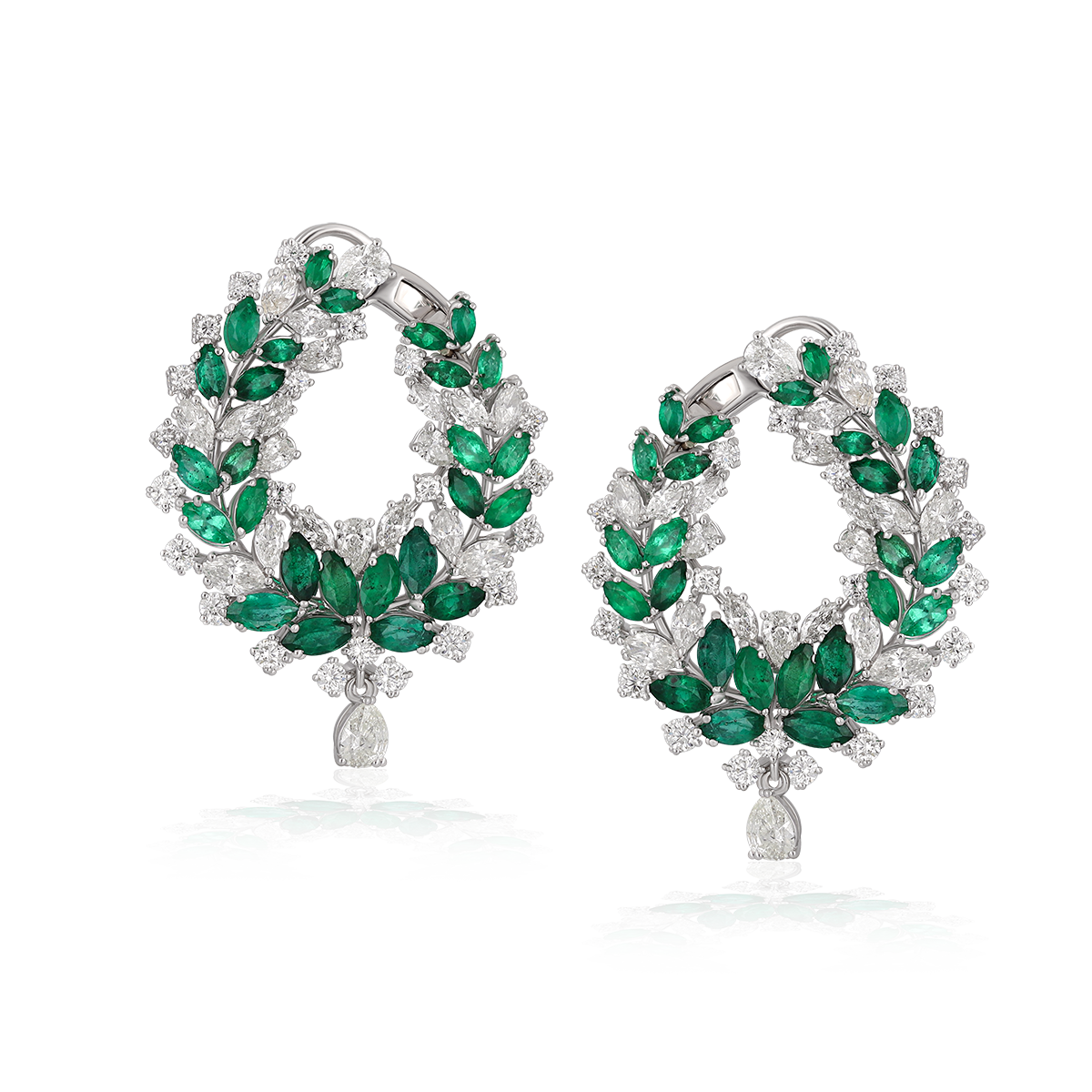 Emerald C-Shape Earrings