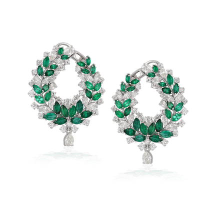 Emerald C-Shape Earrings