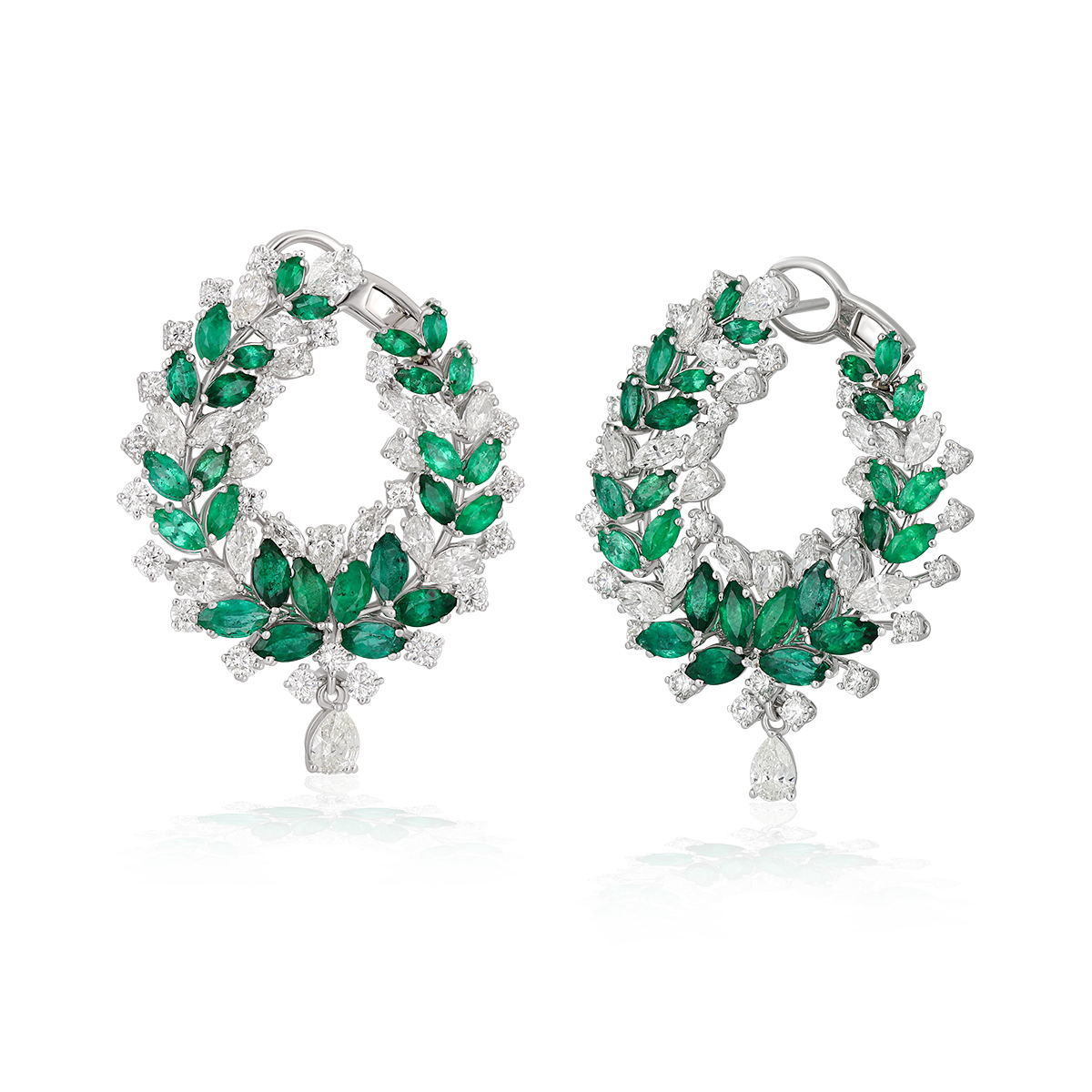 Emerald C-Shape Earrings