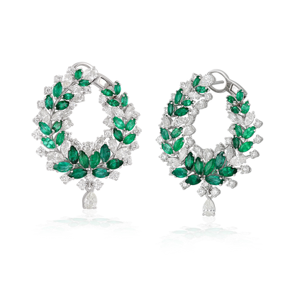 Emerald C-Shape Earrings
