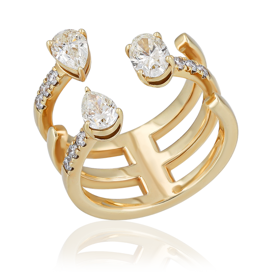 Three Prong Diamond Ring