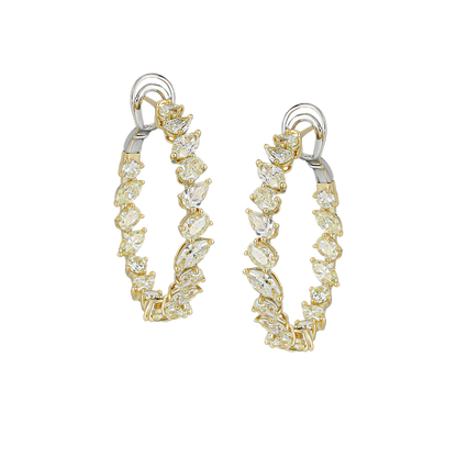 Yellow Diamond Hoop Earrings