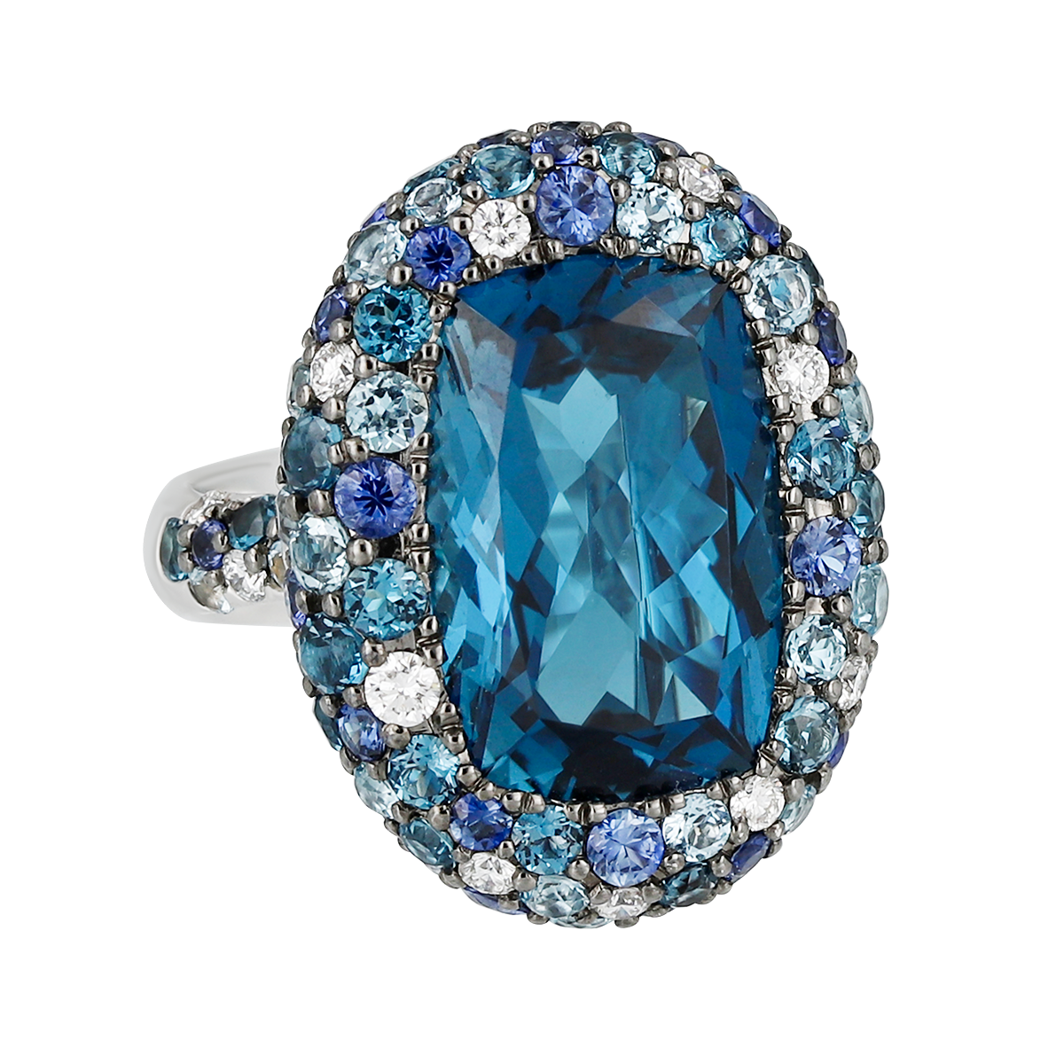 Blue Topaz & Sapphire Ring