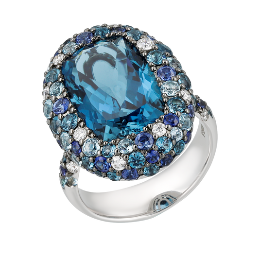 Blue Topaz & Sapphire Ring