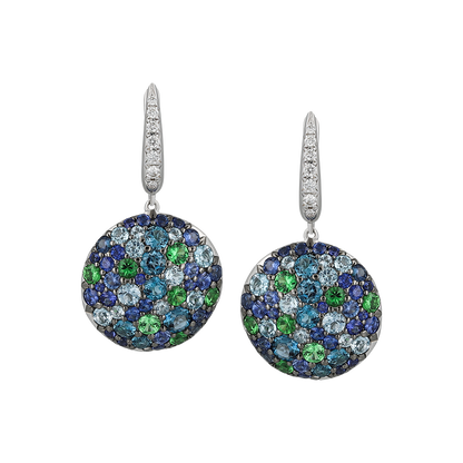 Blue Topaz & Tsavorite Earrings