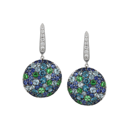 Blue Topaz & Tsavorite Earrings