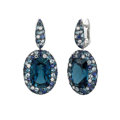 Blue Topaz & Sapphire Earrings