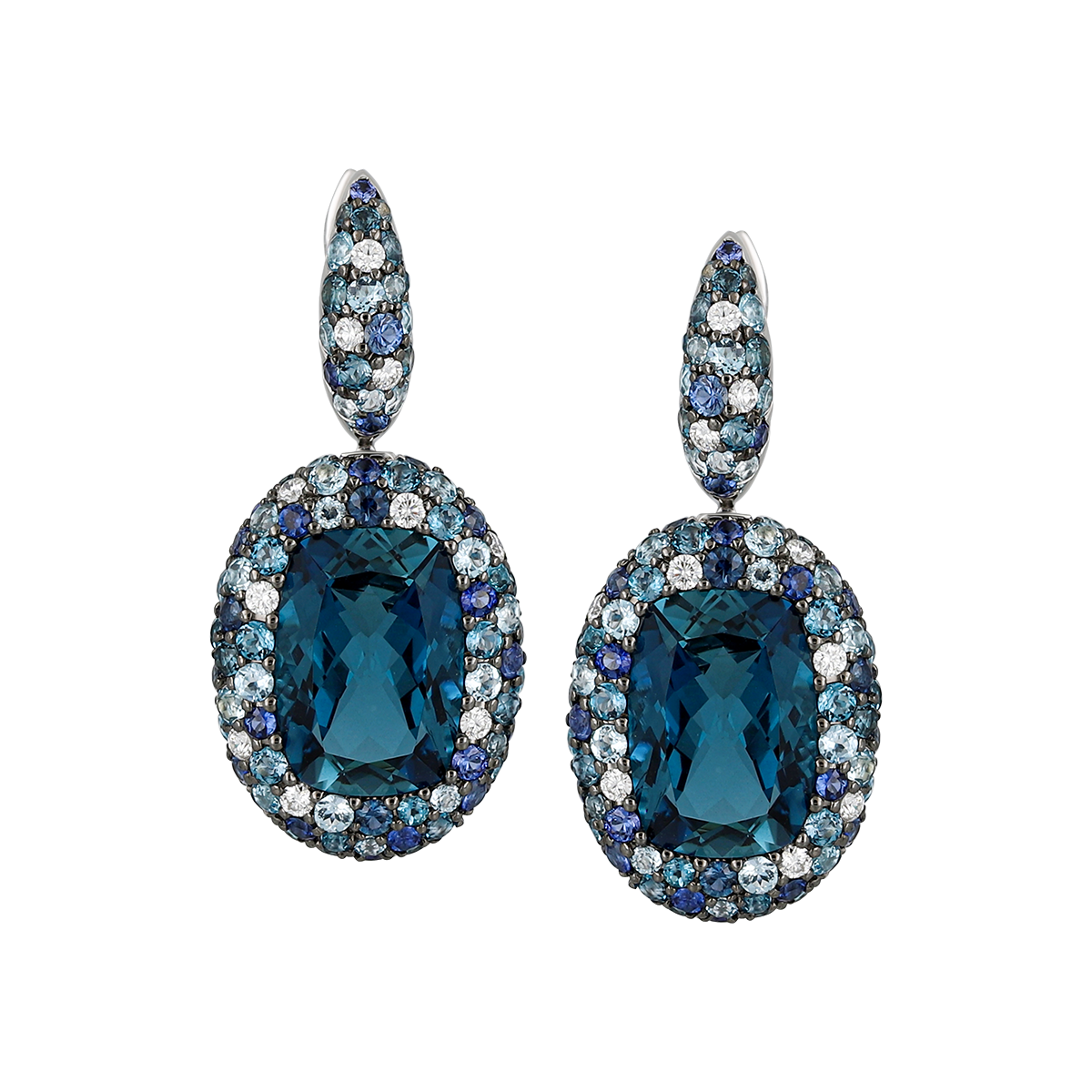 Blue Topaz & Sapphire Earrings