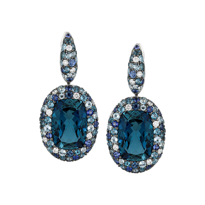 Blue Topaz & Sapphire Earrings