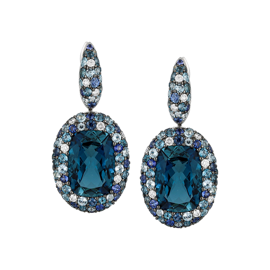 Blue Topaz & Sapphire Earrings