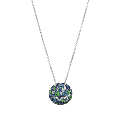 Blue Topaz & Tsavorite Pendant