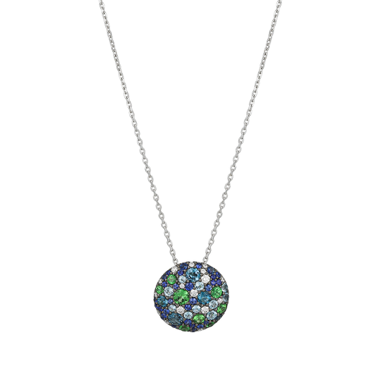 Blue Topaz & Tsavorite Pendant