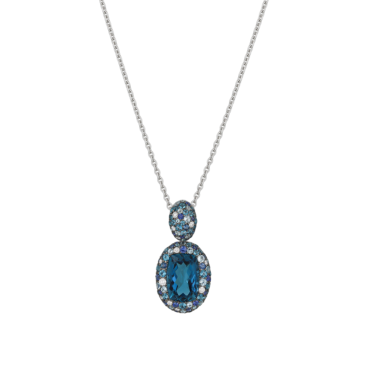 Blue Topaz & Sapphire Pendant