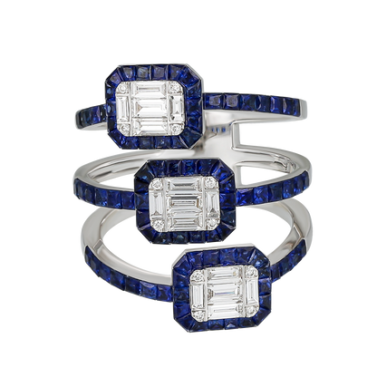 Sapphire Tri-Band Ring