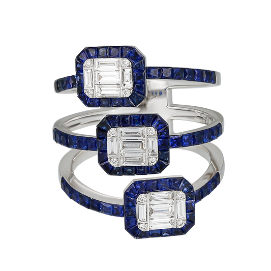 Sapphire Tri-Band Ring