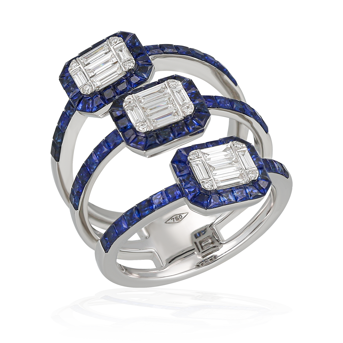 Sapphire Tri-Band Ring