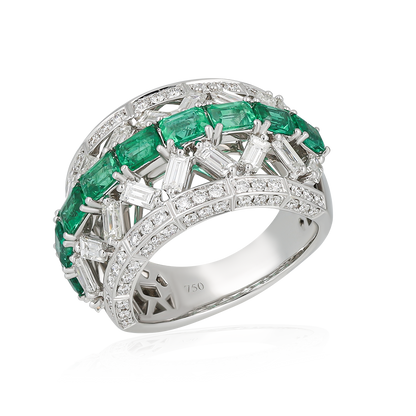 Diamond & Emerald Ring