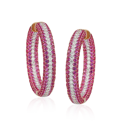 Pink Sapphire Hoops