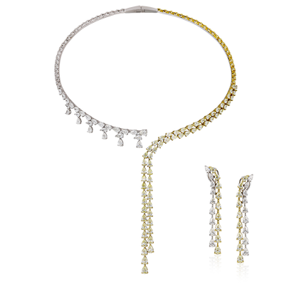 Yellow White Diamond Choker