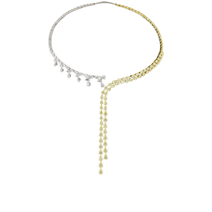 Yellow White Diamond Choker