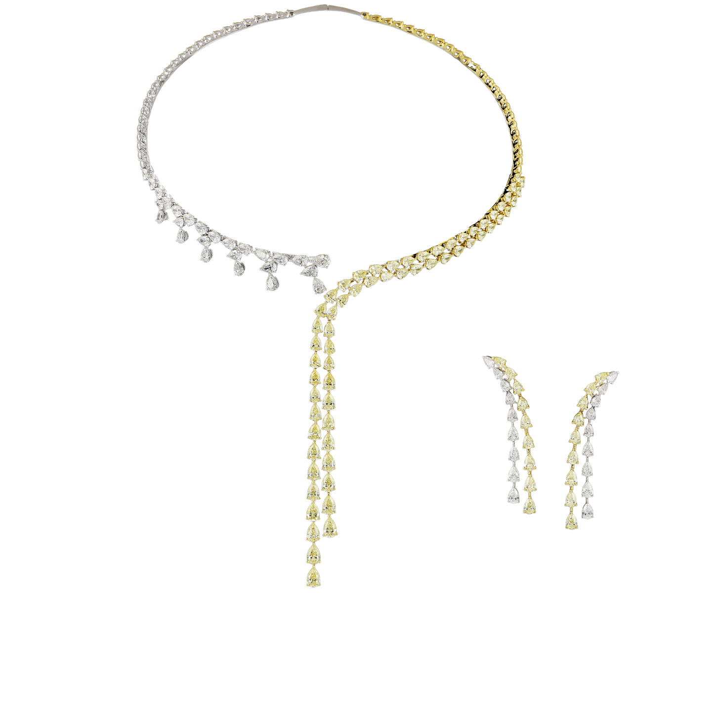 Yellow White Diamond Choker