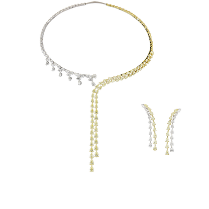 Yellow White Diamond Choker