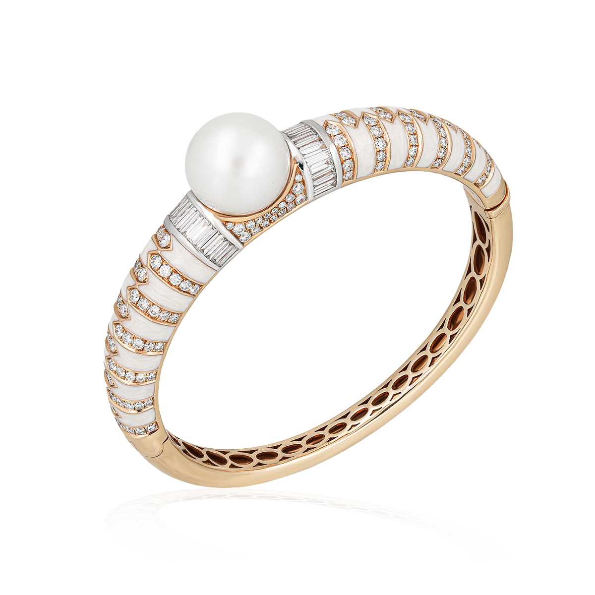 White Onyx Pearl Bangle
