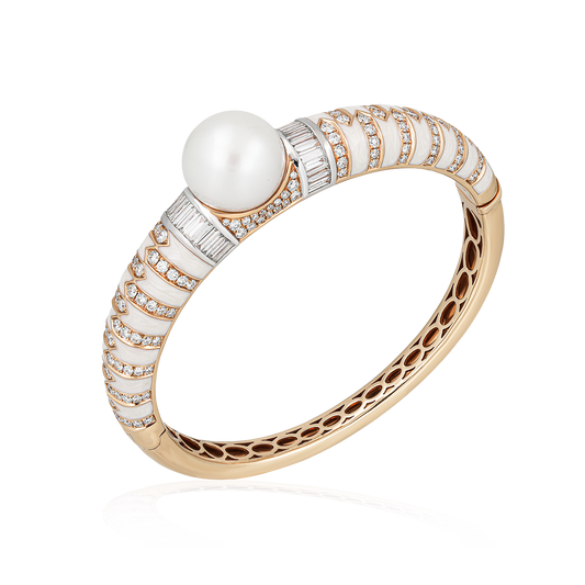 White Onyx Pearl Bangle