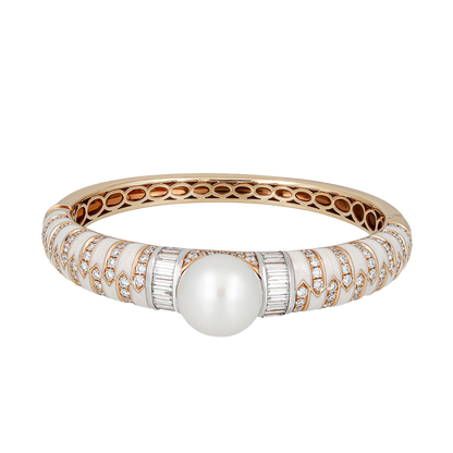 White Onyx Pearl Bangle