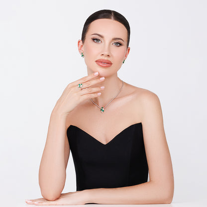 Diamond & Emerald Tennis Necklace