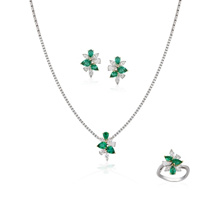 Diamond & Emerald Tennis Necklace