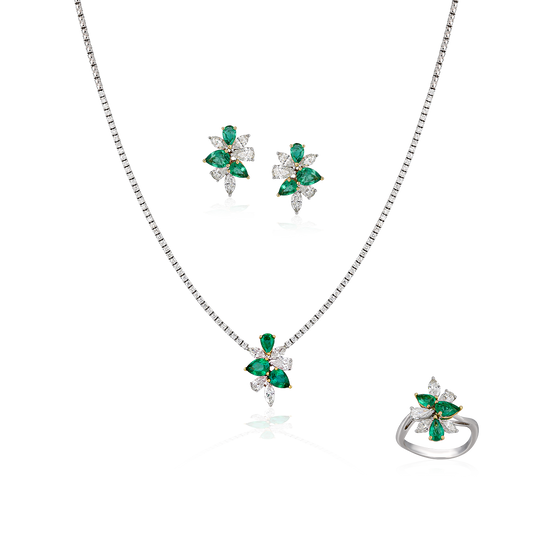 Diamond & Emerald Tennis Necklace